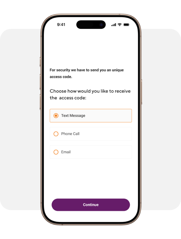 Sending an access code